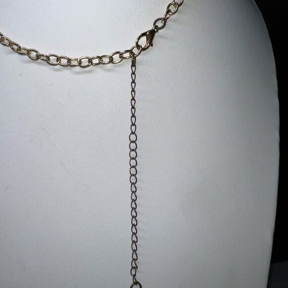 Boho Gold Tone and Neon Disc Statement Bib Necklace - Picture 4 of 6